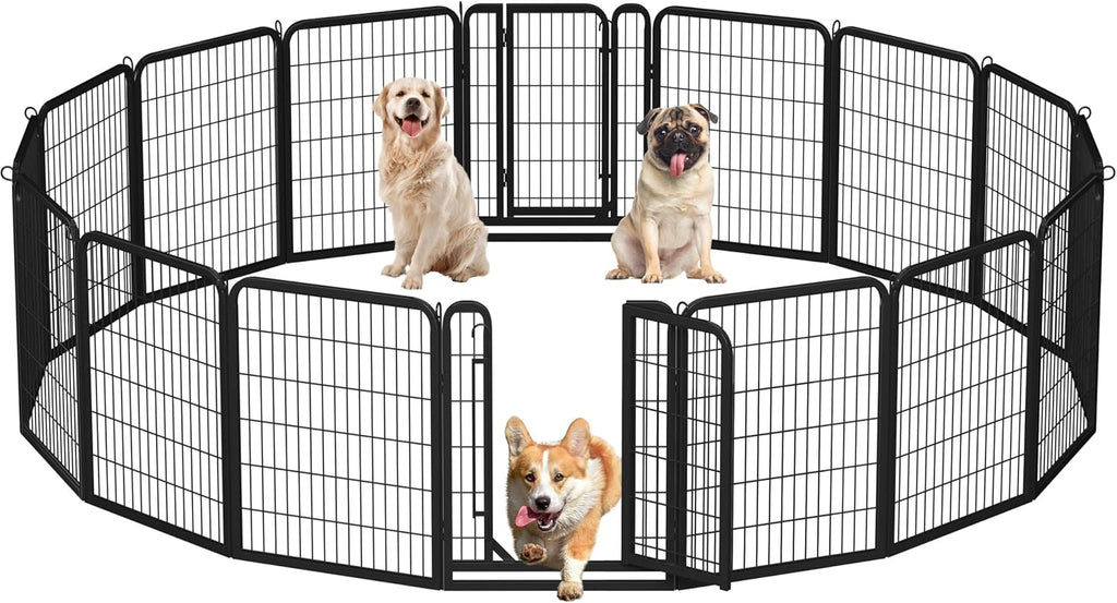 Dog Playpen 32In 16 Panels Pet Fence for Indoor Yard RV Camping