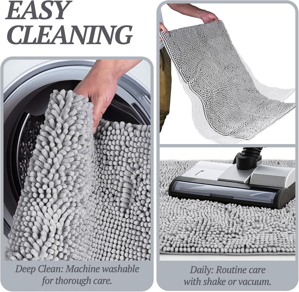 Dog Door Mat Absorpmax Dog Mat for Muddy Paw, 35 × 25", Grey
