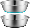 Lightweight Stainless Steel Cat Dog Bowls, 3 US Cup Each, 2-Pack