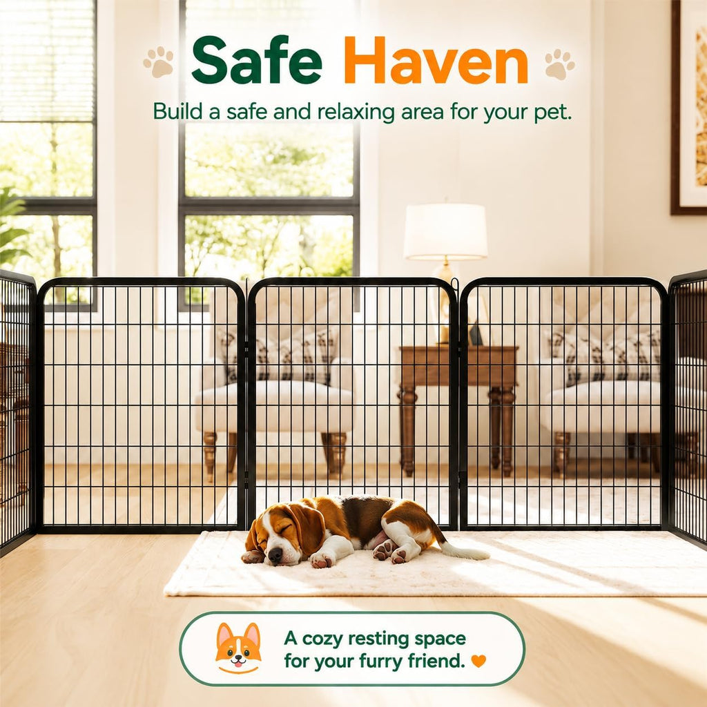 Dog Playpen 32In 16 Panels Pet Fence for Indoor Yard RV Camping