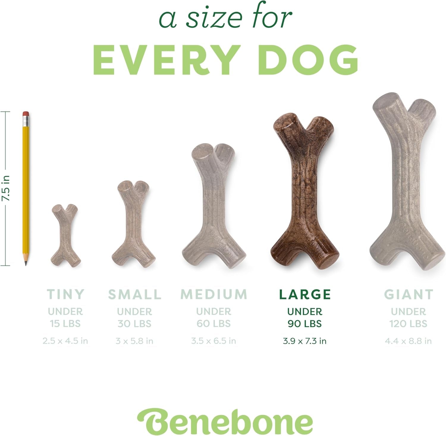 Maplestick Real Wood Durable Dog Chew Toy, Large